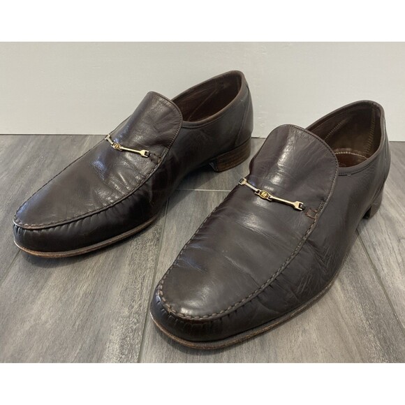 Florsheim Imperial Moccasin Loafers Men\'s 11.5 D Ritz Brown Kangaroo Leather Bit main image 12